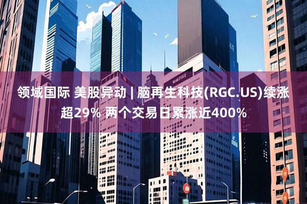 领域国际 美股异动 | 脑再生科技(RGC.US)续涨超29% 两个交易日累涨近400%